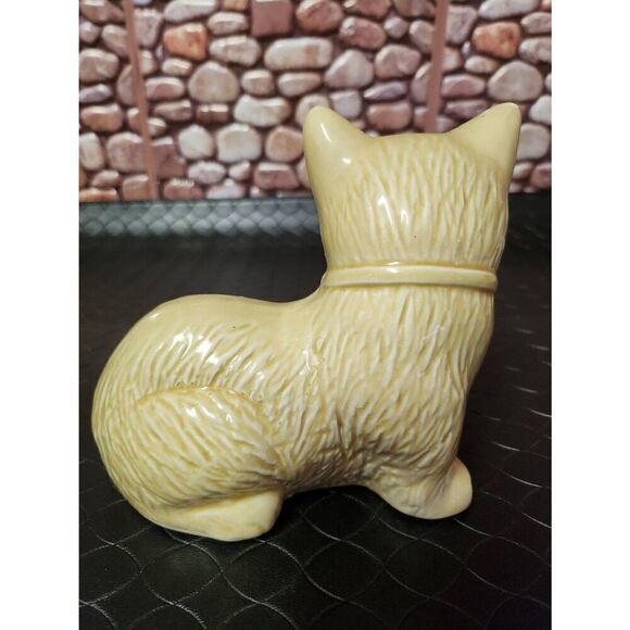 Brazil Pottery Blue Eyed Cat Decor Pink Bow Tie Fancy Cat - Picture 3 of 8